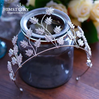 

Himstory 2018 Newest Full AAA CZ Tiara Crown Wedding Hair Jewelry Micro Pave Party Headpiece Women Birthday Bridal Accessories