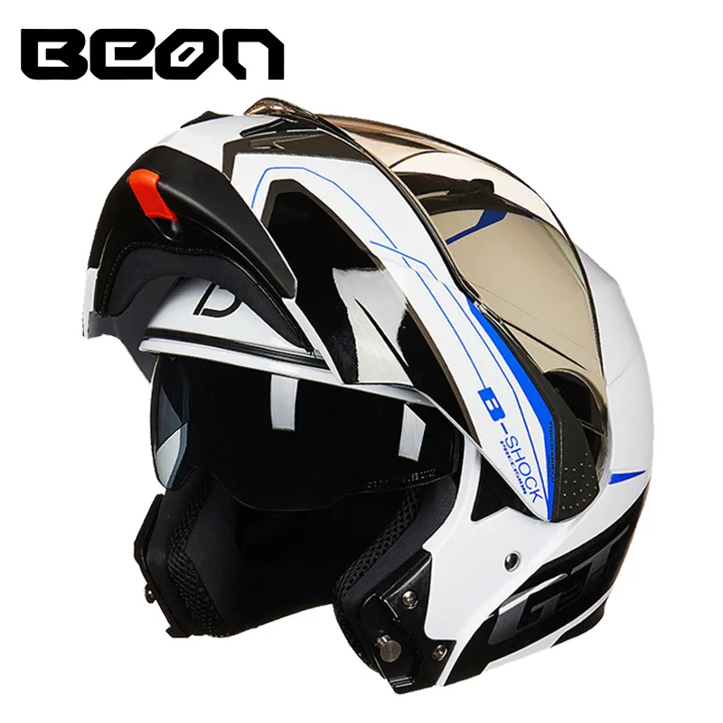 BEON B700 модульный кожаный чехол из искусственной кожи(мотоциклетный шлем с двойным объективом Мотогонки мужские и женские анфас шлемы ECE approved - Цвет: 4
