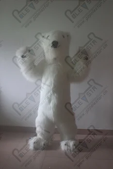 

long fur white polar bear mascot costume new white bear costumes