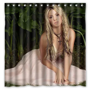

SHAKIRA Waterproof Shower Curtain Polyester Fabric Bath Bathing Bathroom Curtains with Hooks Home Decor