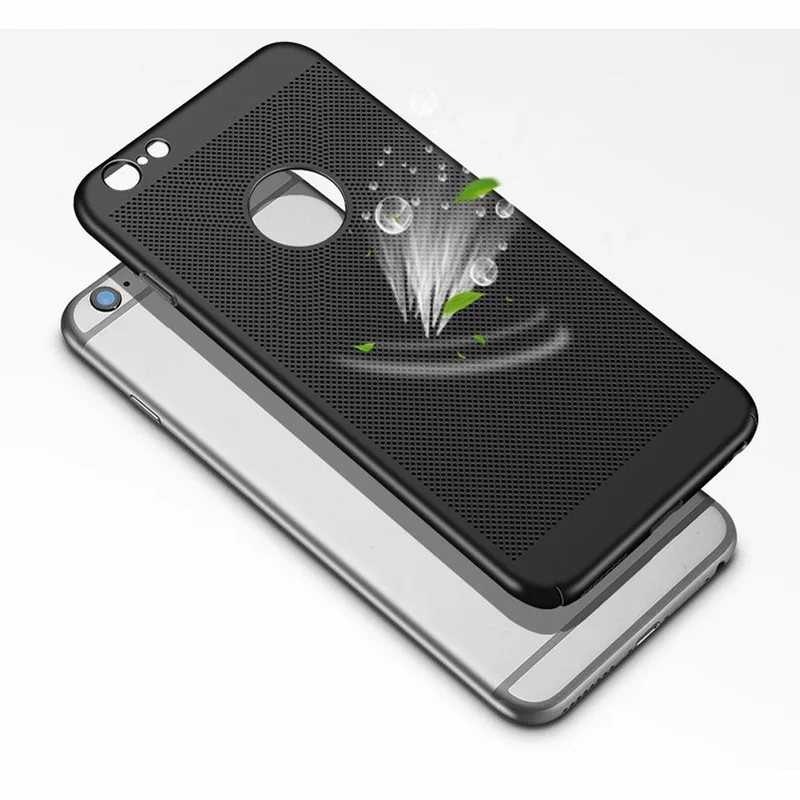Portefeuille For iPhone 7 Plus Case Breathable Heat Dissipation Mesh Hard Back Phone Case Cover For iPhone 8 X 6 6S 5 5S SE Capa (6)
