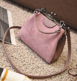 Женская сумка с зажимом, короткая винтажная универсальная сумка, маленькая сумка через плечо - Цвет: pink