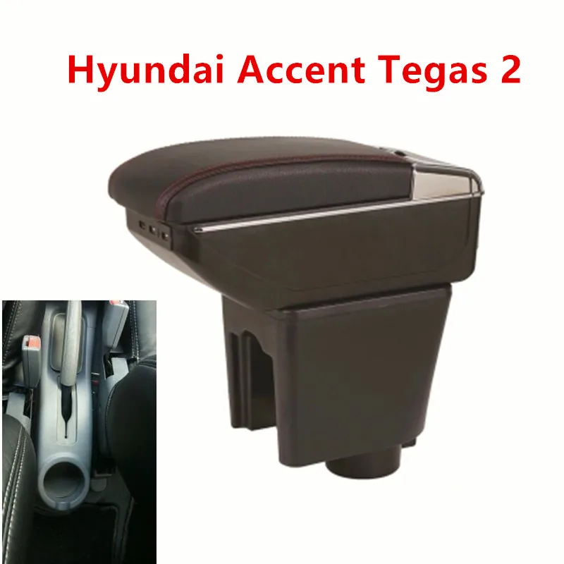 

for Hyundai Accent Armrest box central Store content box with USB interface