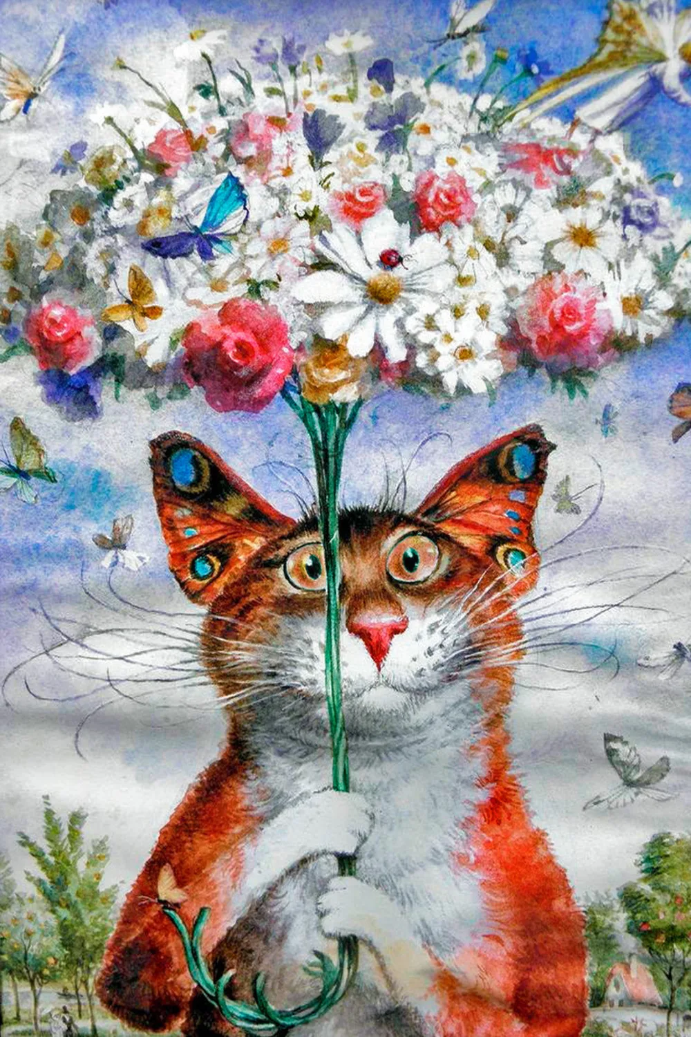 

Diy square drill diamond painting cross stitch mosaics Full cover embroidery animal cat flowers diamond embroidery