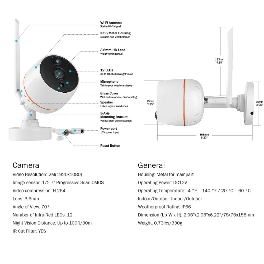 Камера безопасности 1080p nvr wifi камера Аудио водонепроницаемый комплект видеонаблюдения Система видеонаблюдения wifi nvr комплект 2mp