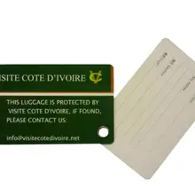 Нестандартная печатная пластиковая ламинированная маленькая бирка для ключей со штрих-кодом