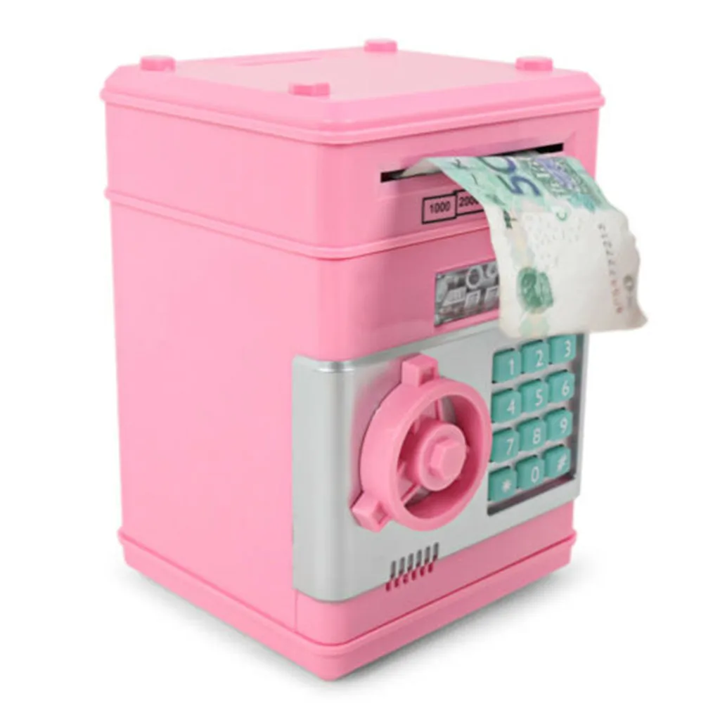 

Electronic Pig Bank ATM Password Money Box Cash Coins Saving Box ATM Bank Safe Automatic Deposit Banknote Piggy bank #27/5
