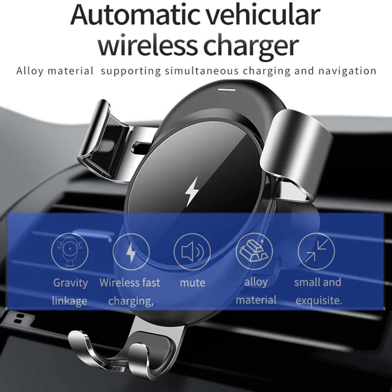 

Car Holder Qi Wireless Charger For Samsung S9 S8 QC 3.0 10W Fast Wireless Charging Car Holder Stand For iPhone X 8 8 Plus