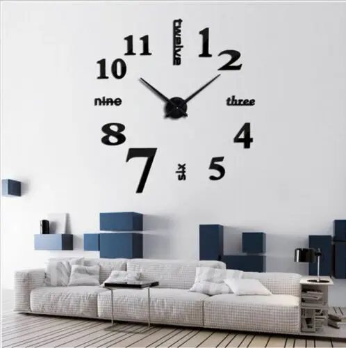 

creative Digital Number DIY 3D Wall Silent Clock Brief Quieten DIY Wall Clock Modern Design Home Decor Art Clock