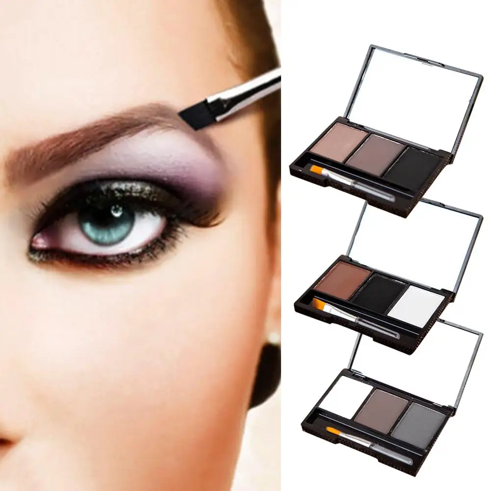 3 Color Women Eyebrow Powder Palette Makeup Eye Brow Enhancer with
