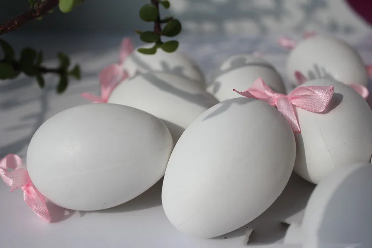 DIY моделирование пасхальных яиц, креативное украшение ручной крашеные яйца, детские игрушки 10 шт./партия, рождественские подарки, белое имитированное яйцо