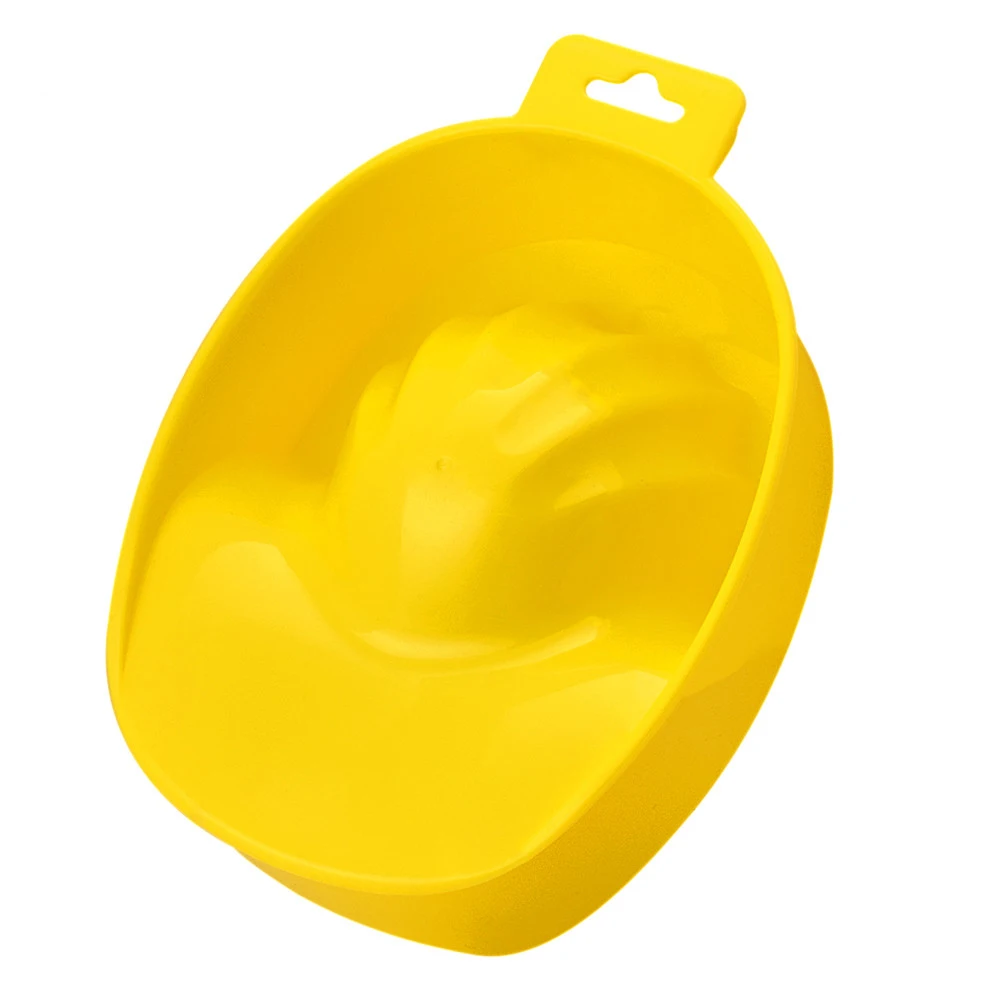 Портативная миска для снятия лака для маникюра, для дизайна ногтей, пластиковая миска для замачивания, для ванны, для очистки ногтей, инструменты для маникюра, для самостоятельного маникюра, для спа-ванны - Цвет: Yellow