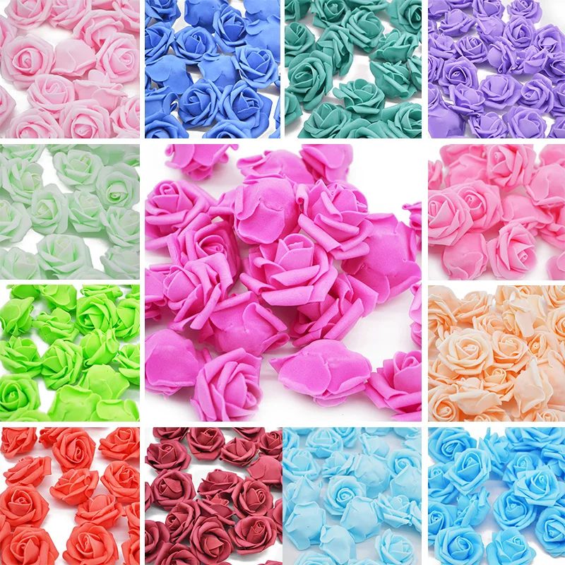 30pcs/lot 4cm Foam Rose Flower Head Artificial Flowers For Handmade Home Garden Wedding Decoration Festive Party DIY Wreath 30pcs/lot 4cm Foam Rose Flower Head Artificial Flowers For Handmade Home Garden Wedding Decoration Festive Party DIY Wreath