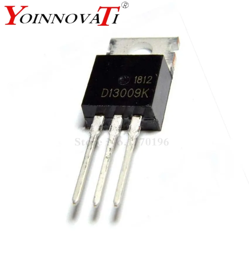 

Free shipping D13009K TO-220 HIGH VOLTAGE FAST-SWITCHING NPN POWER TRANSISTOR.