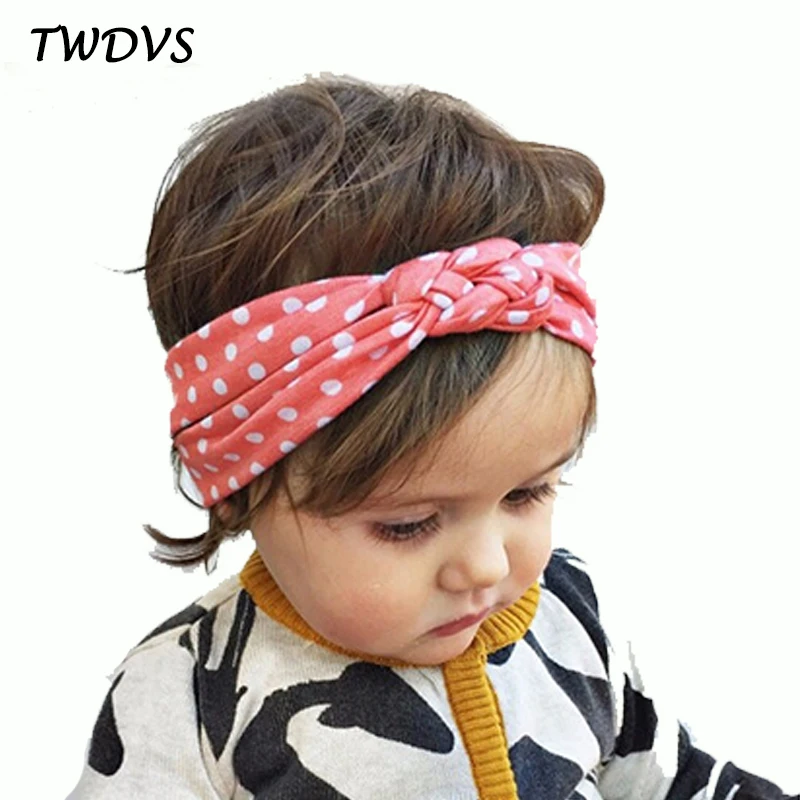 

1 pieces Baby Printing Knot Hair Band Baby Girls Headband Ribbon Elasticity Ferret Hair Accessories Headwear W146