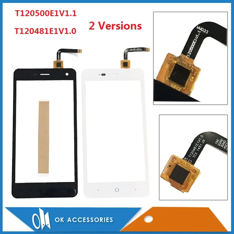 Для ZTE Blade L3 T120500E1V1.1/T120481E1V1.0 сенсорный экран дигитайзер Замена Черный Белый цвет с