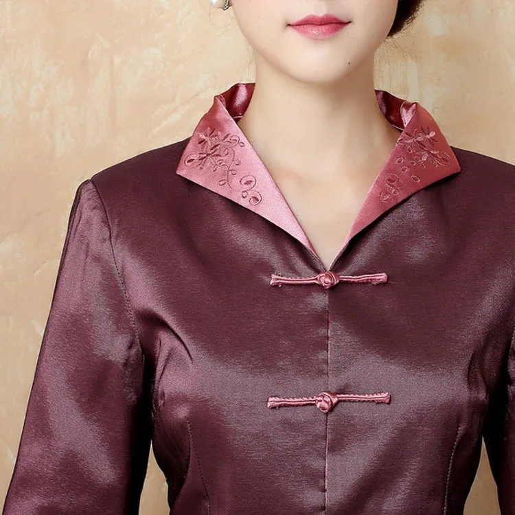 Ideal National Style Three Quarter Sleeve Outwear Lady High Quality Coat Embroidery Improved Fashion Jack
