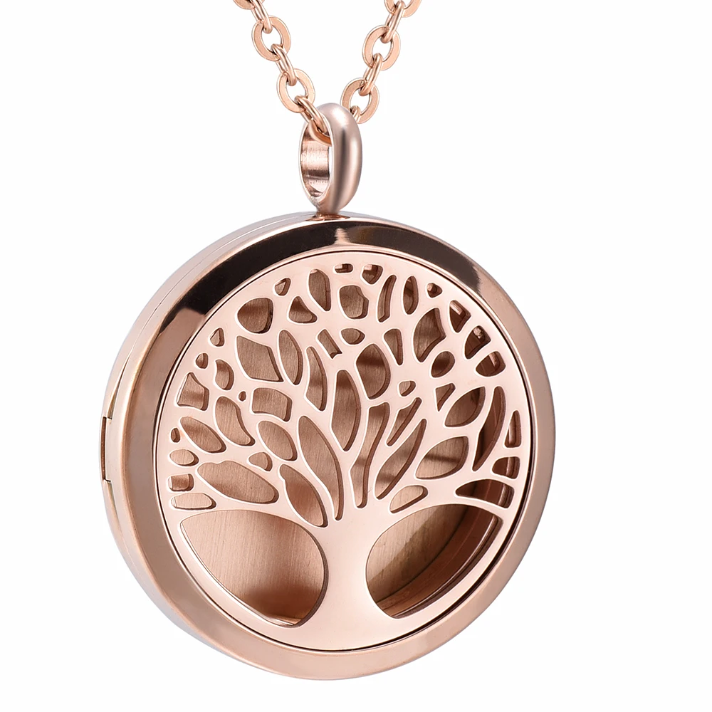 IJD7793 Tree of Life Essential Oils Aromatherapy Diffuser Necklace