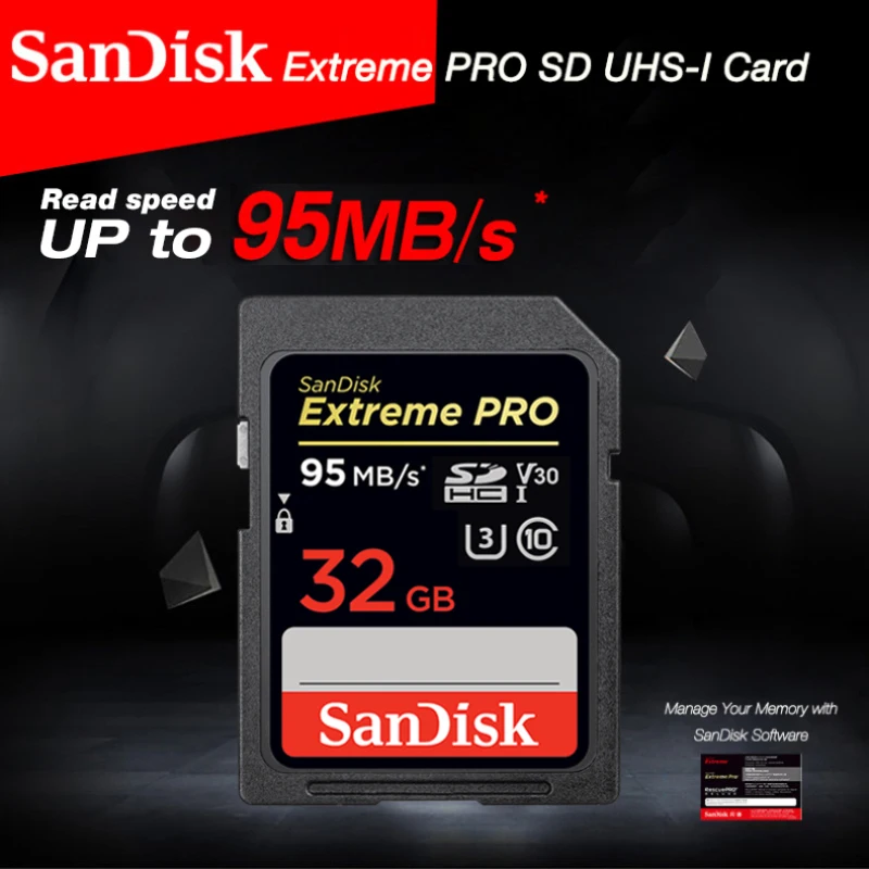 Двойной Флеш-накопитель SanDisk Extreme Pro SD карта памяти SDXC 64g 128g 256g до 170 МБ/с. UHS-I Class10 SDHC 32g до 95 МБ/с. слот для карт памяти 4K для цифровых фотоаппаратов с защитой от краж