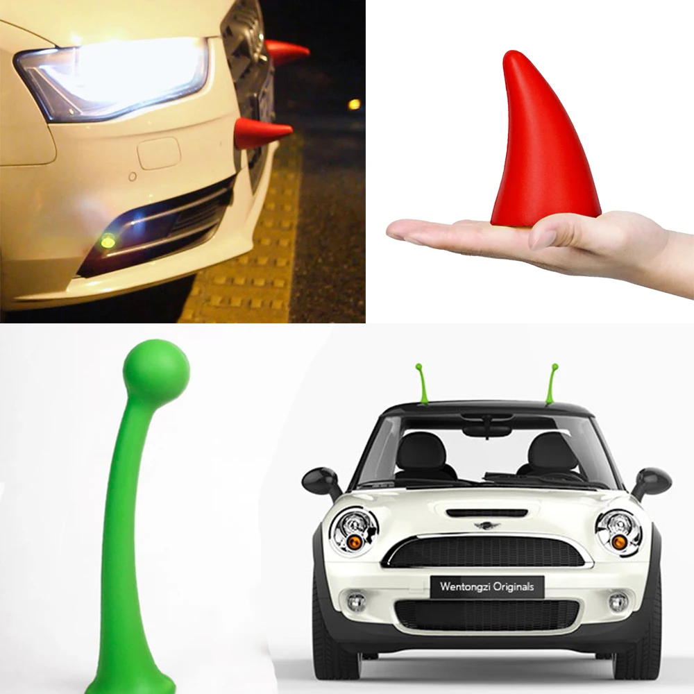 3D Personality Car Body Sticker Car styling Accessories Anti collision Devil Antennae font b Parking b