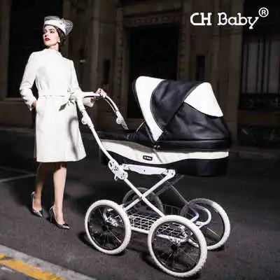 Бесплатная доставка 2016 детская коляска Chbaby роскошная кожаная buggiest royal family