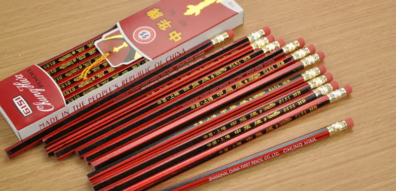 Горячая Распродажа ChungHua HB 12 точилка в твердом переплете карандаши китайские карандаши студенческие деревянные с ластиком