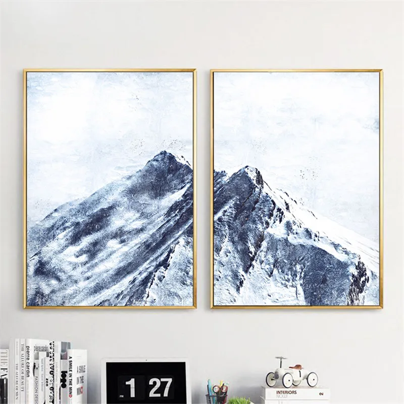 

Abstract Mountain Nordic Canvas Snow Scenery Nordic Wall Art Modern Home Decor Landscape Living Room Bedroom Nordic Home Poster