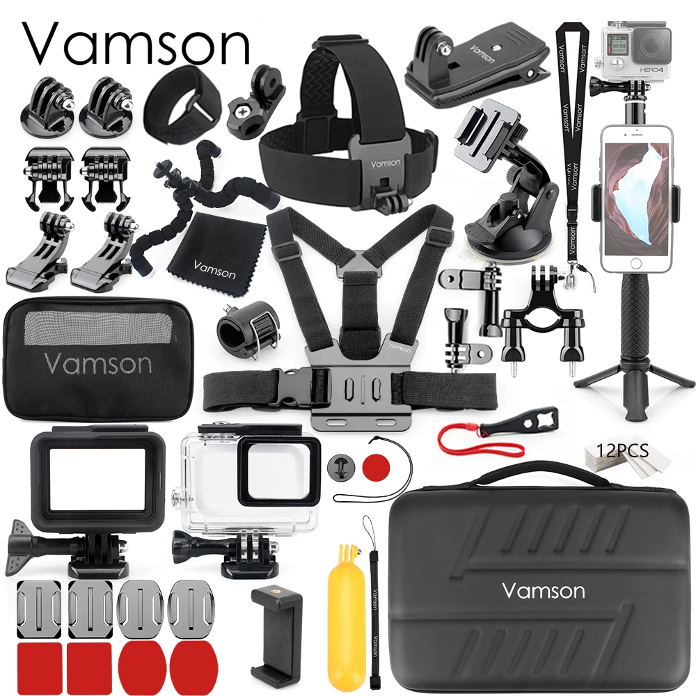 Штатив монопод Vamson VS72 для Gopro нагрудный ремень крепления на голову камеры go pro hero 7