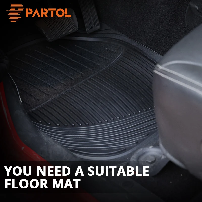 Partol Universal PVC Car Floor Mats Waterproof Car Carpet Auto Floor