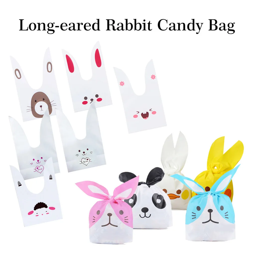 

ISHOWTIENDA Storage Bag 10PCS Cookie Geschenk BagCute Bunny Muster Candy Halter Goody Bag Organizer Bag Portable Case