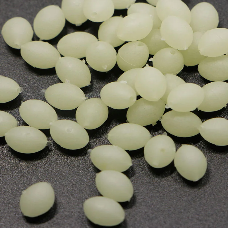

100Pcs Luminous Oval Fishing Beads Lure Floating Float Tackles Glow In The Dark