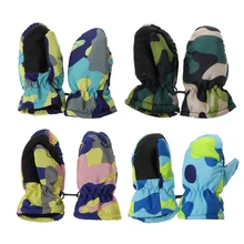 Детские зимние водонепроницаемые теплые варежки для мальчиков и девочек, детские лыжные перчатки для улицы