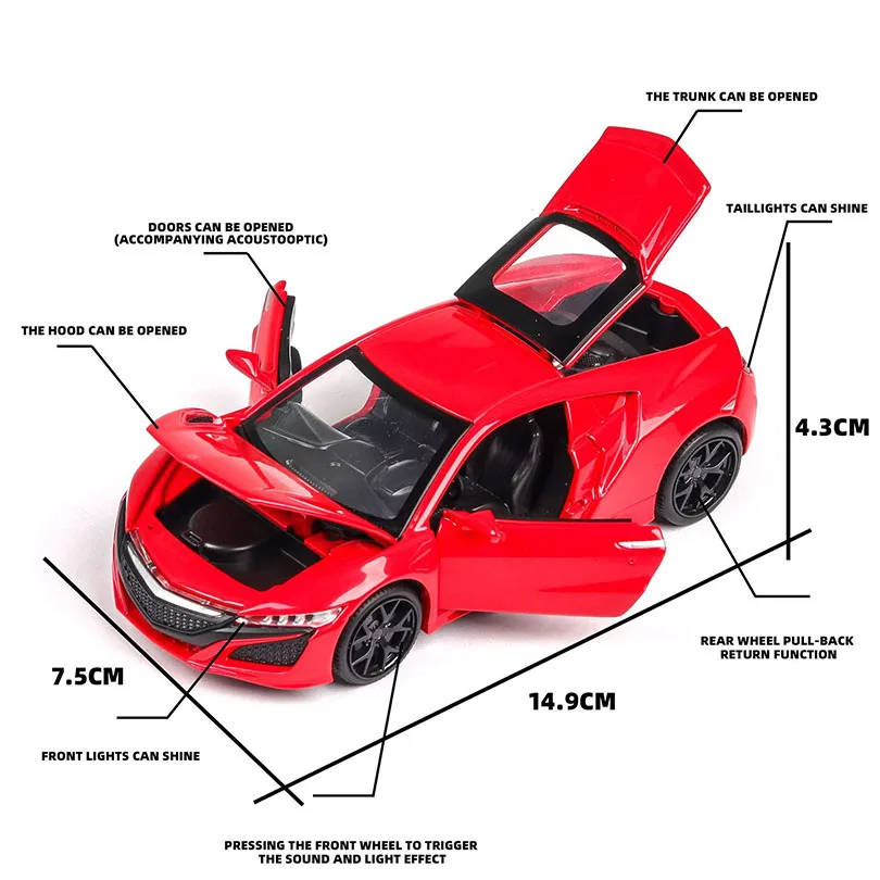 Супермашина NSX 2019 в масштабе 1:32 модель игрушечного автомобиля детские игрушки из