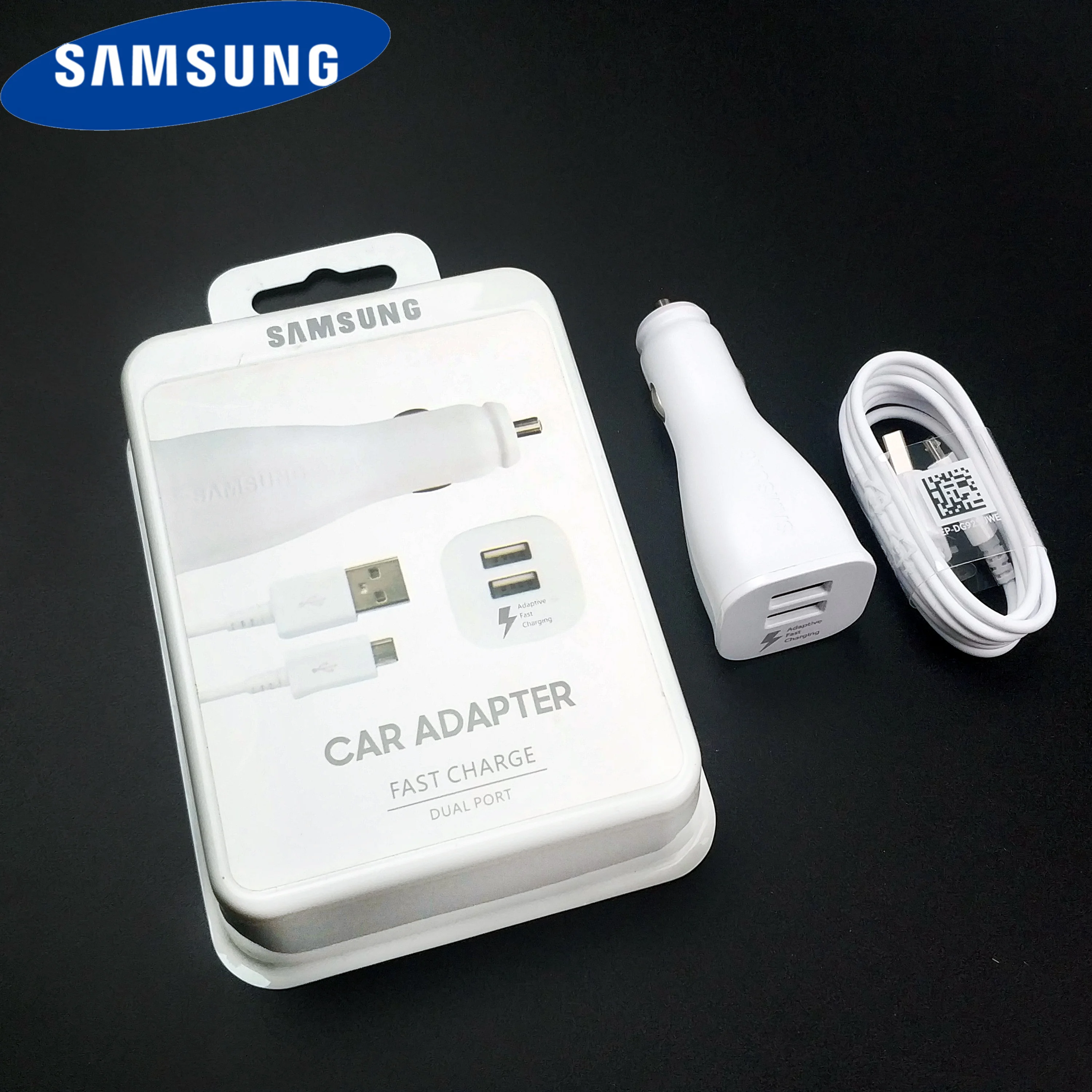 

Samsung Galaxy Fast Car Charger AFC 1.67A Dual usb Quick Charge adapter Micro usb cable for galaxy S7 edge S6 A6 A5 A8 Note 3 4