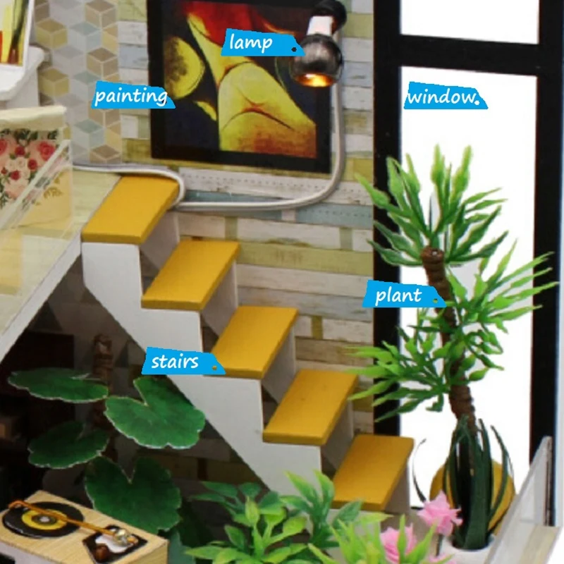 Diy Кукольный дом 3D деревянная миниатюрная мебель ручной работы набор игрушки со светодиодными огнями для детей на день рождения Рождество праздник подарок