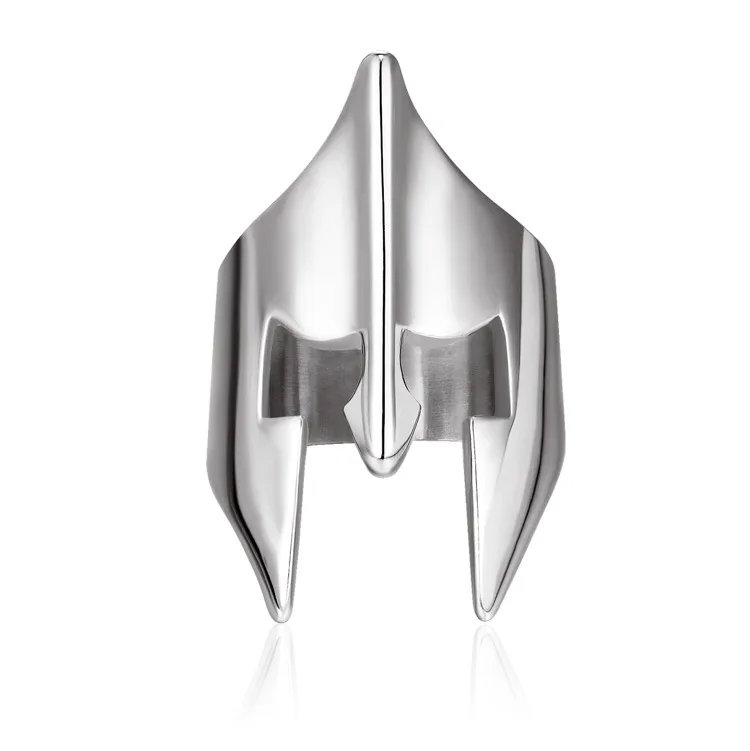 

2018 Black&Silver Color Stainless Steel Ring Party Spartan Helmet Ring Men Punk Jewelry New Arrival