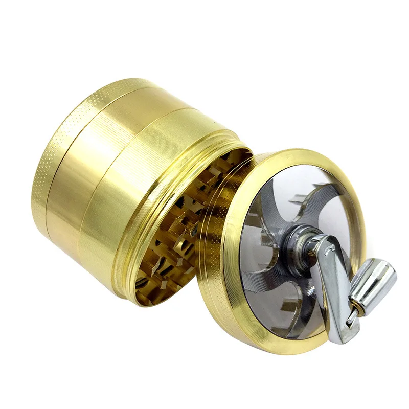 4 Layer Metal Herb Grinder Weed Crusher Hand Crank Muller Smoke Weed