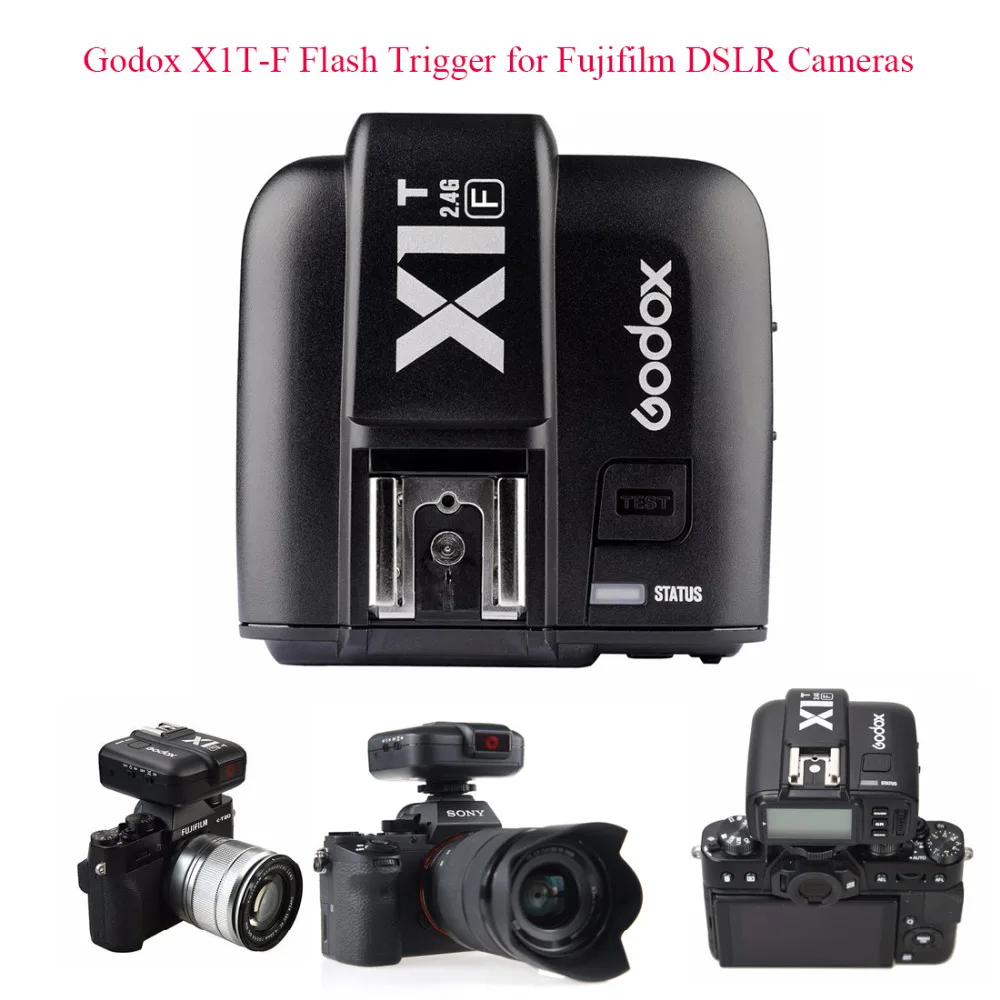 Godox X1T-F ttl 1/8000 s 2,4G Беспроводной с триггерным управлением для ЖК-дисплея с подсветкой Fujifilm Fuji X-Pro2, X-T20, X-T2, X-T1, X-Pro1, X-T10 цифровых зеркальных камер