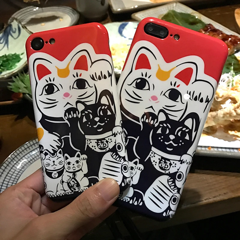 Maneki Neko Phone Case For iPhone 7 7 Plus 6 6s Plus IMD Soft TPU Cover