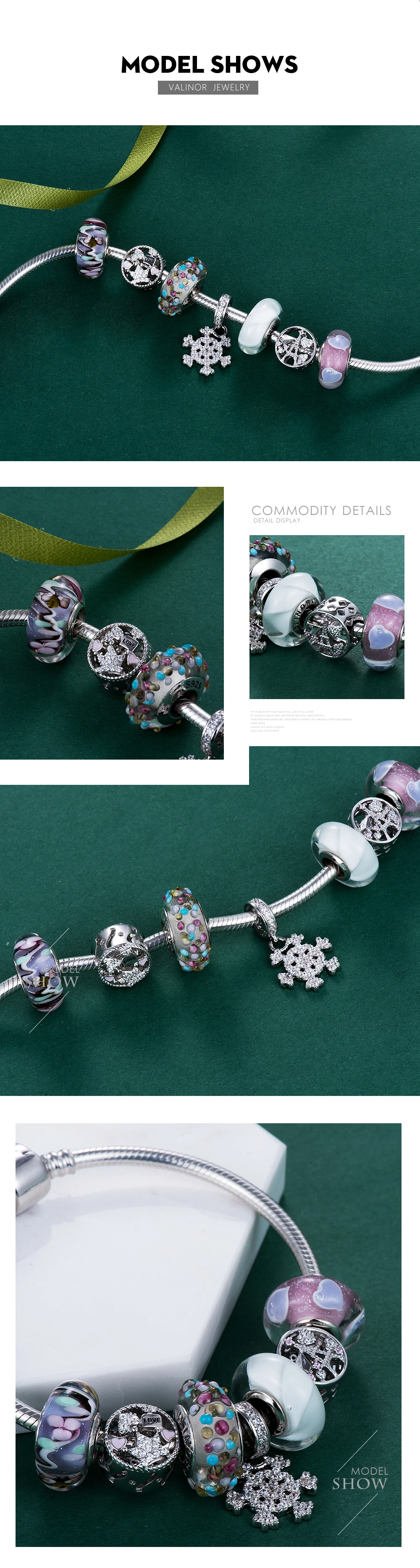 Видео! Сладкие конфеты стеклянные бусы, амулеты 925 пробы серебряные браслеты и браслеты для женщин ювелирные изделия VDLL017