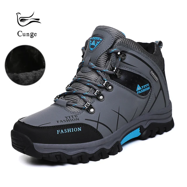 Men Outdoor Winter Warm Shoes Anti-skid Anti-collision Hiking Fishing Shoes Breathable Trekking Trend Comfortable Boots Shoes