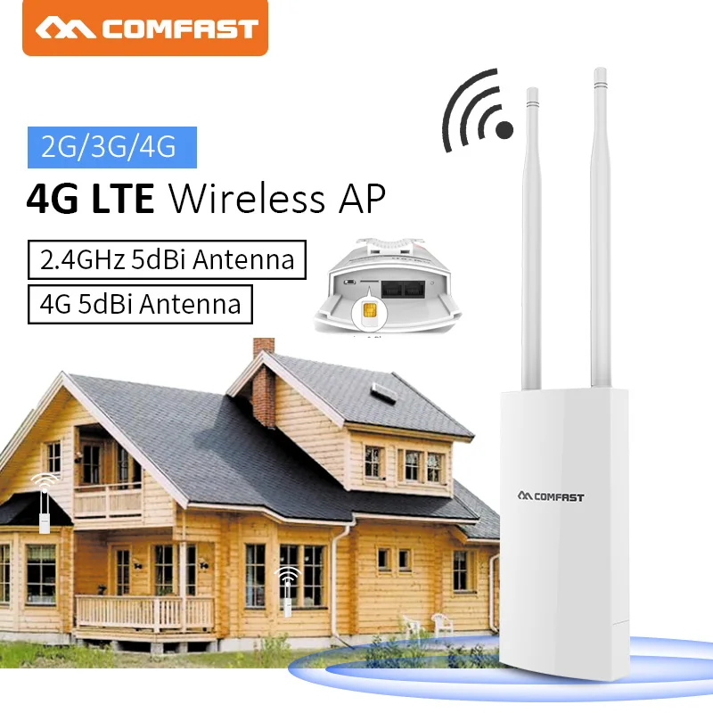 Comfast CF-E5 водонепроницаемый открытый AP 4G LTE беспроводной AP WiFi штекер маршрутизатора и игры 4G SIM карта беспроводной маршрутизатор с двойной антенной