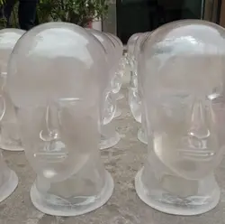 Мужской Прозрачный стекловолокна манекен головы для Дисплей