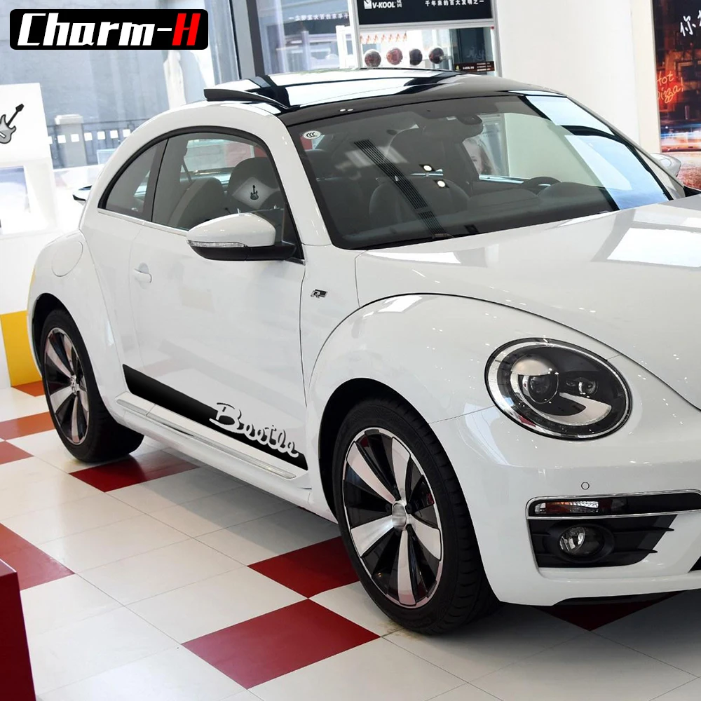 

2pcs Car Styling Door Side Stripes Body Vinyl Decal Stickers for Volkswagen Beetle 2011-Present Graphics Sticker Accessories