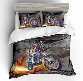 

3d Bedding set motorcycle design Print duvet Cover set with pillowcase Quilt Cover best gift bedline