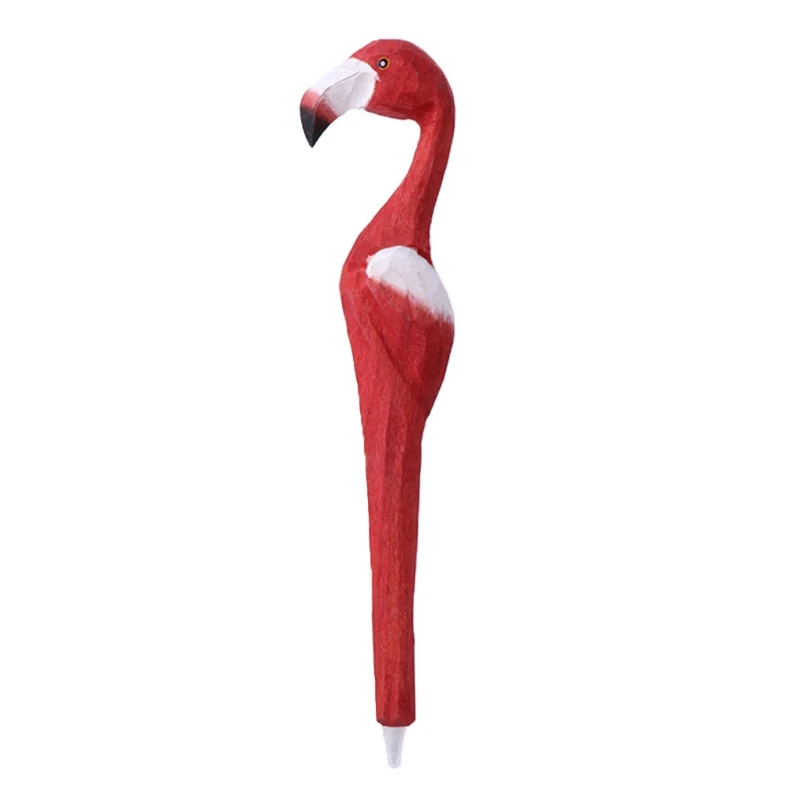 

Pure hand carved wooden Ballpoint Pen Novelty Animal Flamingo Ballpoint Writing Pen School Stationary Gift