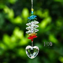 H& D в форме сердца оконная подвеска с кристаллами, Ловец Солнца, фэншуй, радужная люстра, шаровая Призма