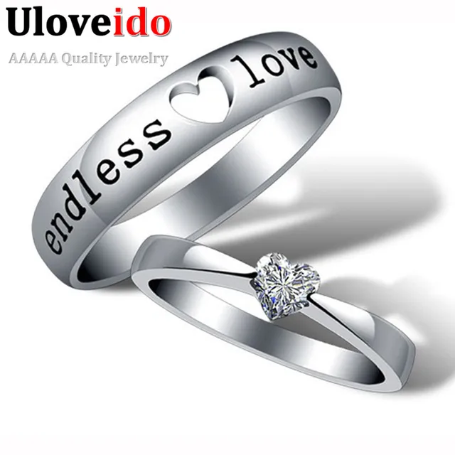 Aliexpress Gifts Wedding Rings Engagement Ring Gifts Wedding Rings Engagement Ring Jewelry Cz Diamond Crystal Silver Plated Set Bague