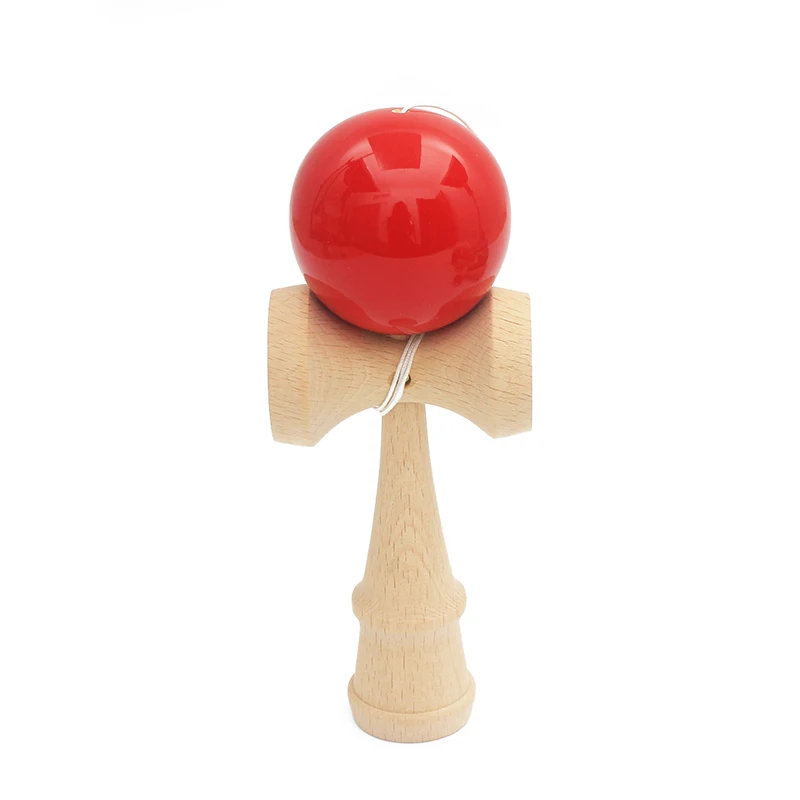 18,5 см деревянный шар Kendama игрушки спортивная игрушка для игр на открытом воздухе мяч PU краски струны профессиональные Взрослые спортивные игрушки - Цвет: Красный