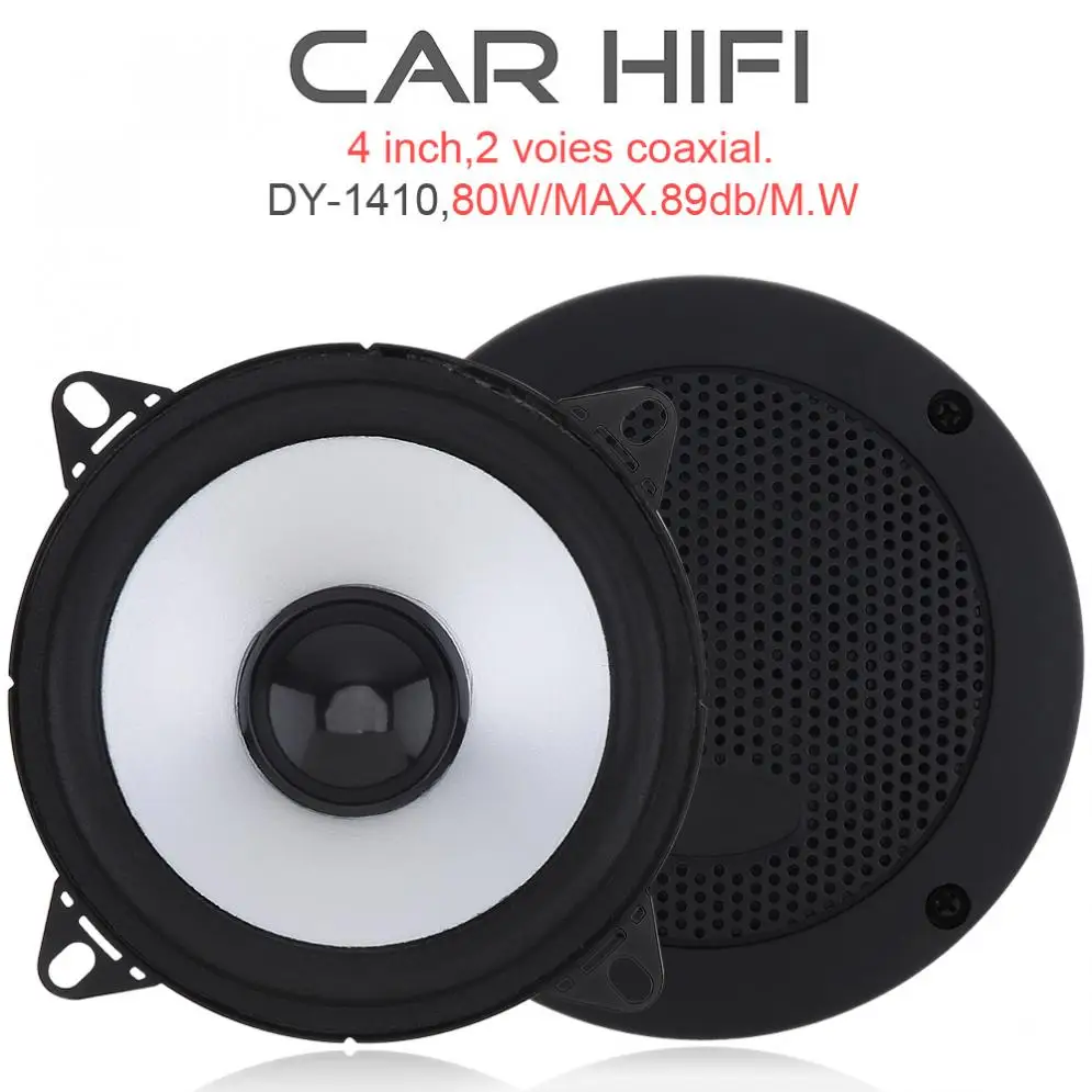 

2pcs 4 Inch 80W Car HiFi Coaxial Speaker Vehicle Door Auto Audio Music Stereo Full Range Frequency Speakers for Car